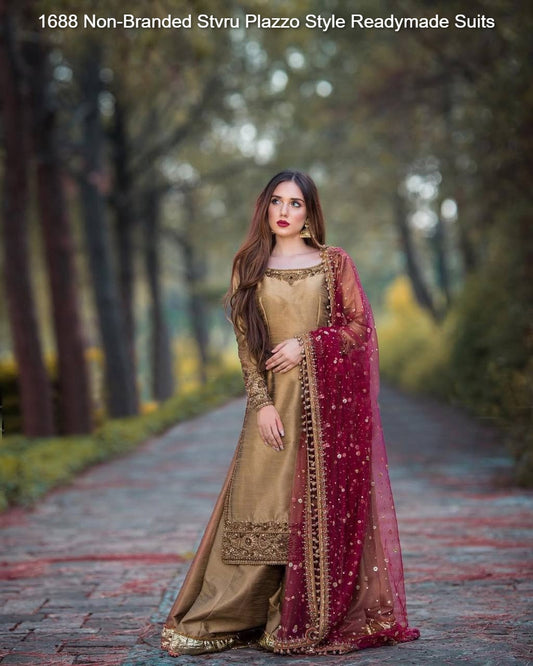 1688 Non-Branded Stvru Plazzo Style Readymade Suits