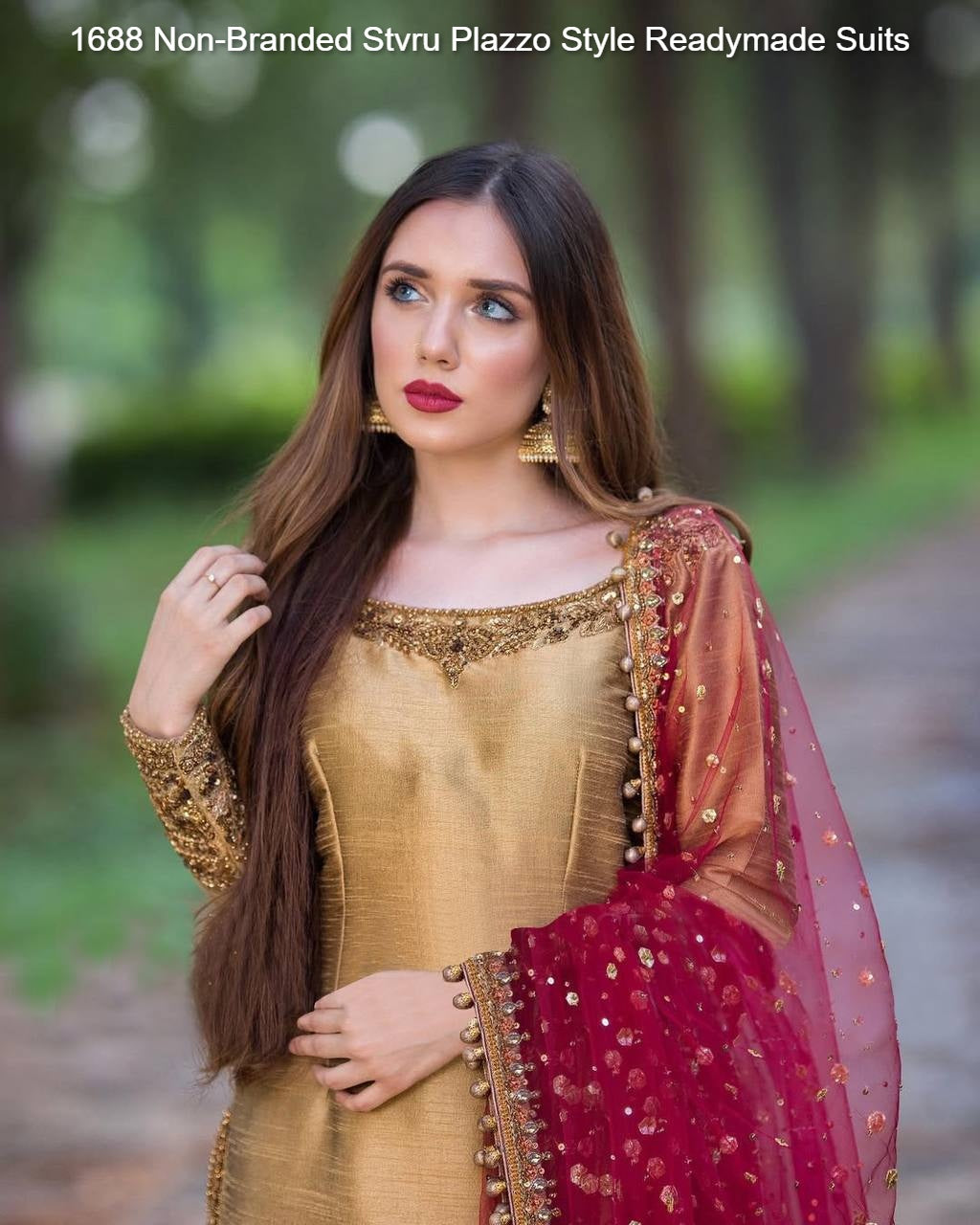 1688 Non-Branded Stvru Plazzo Style Readymade Suits