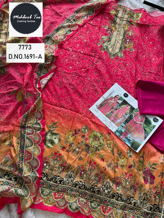 1691-A Mehboob Tex Printed Karachi Unstitched Suits