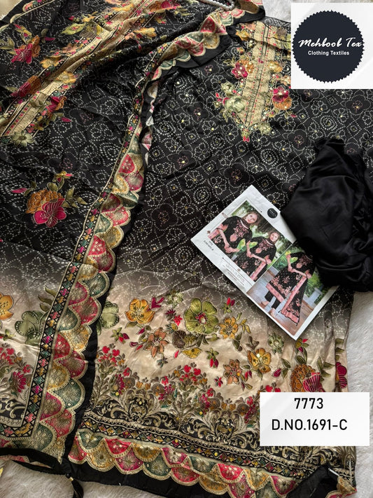 1691-C Mehboob Tex Printed Karachi Unstitched Suits