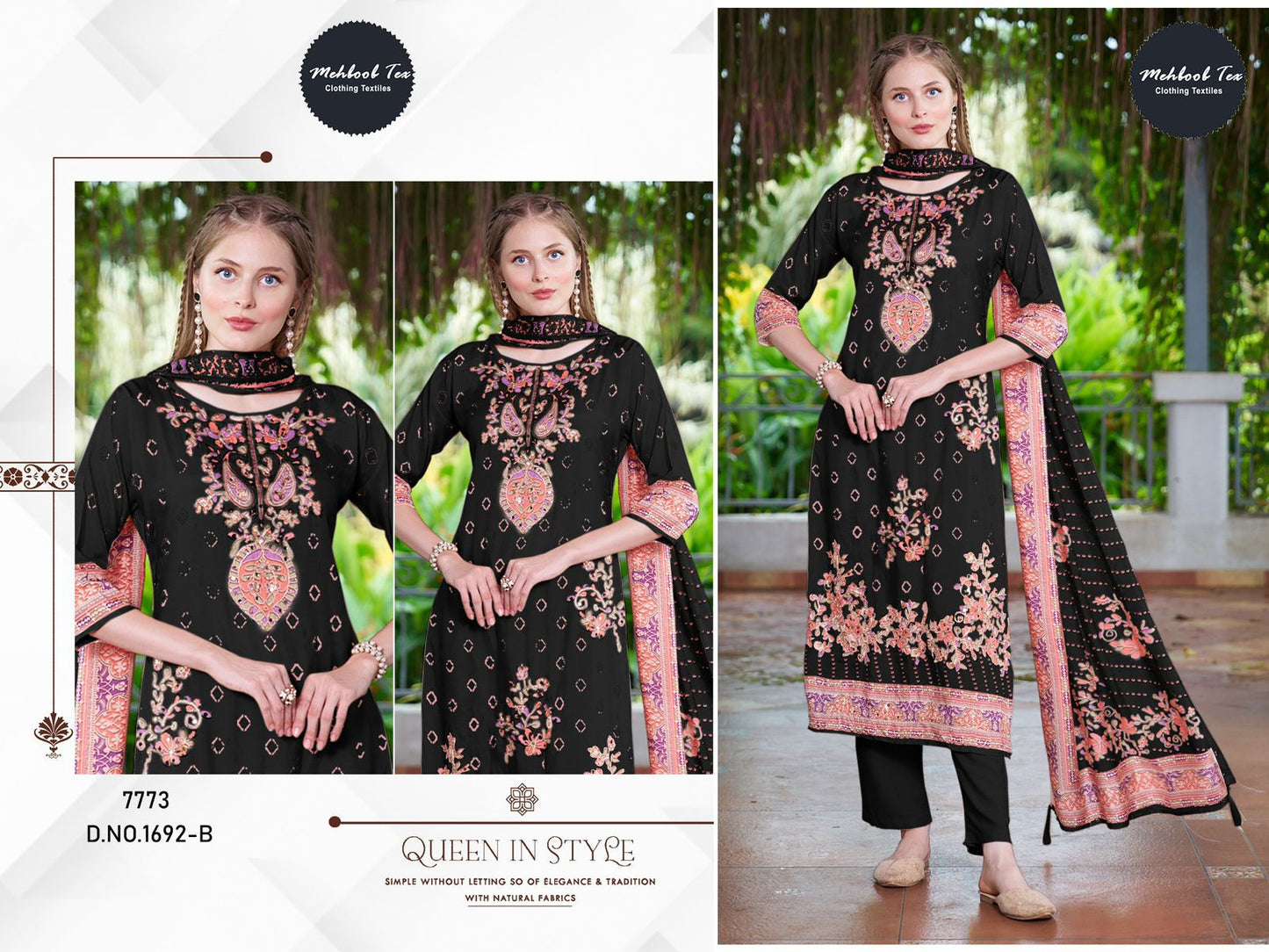1692-B Mehboob Tex Printed Karachi Unstitched Suits