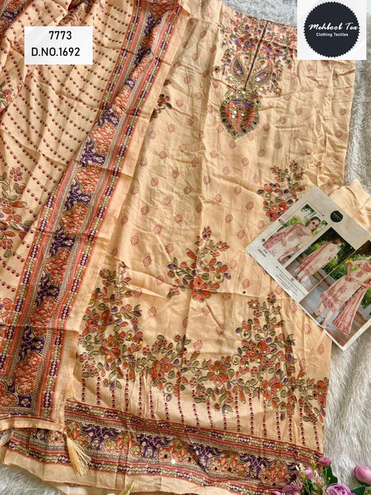 1692 Mehboob Tex Printed Karachi Unstitched Suits
