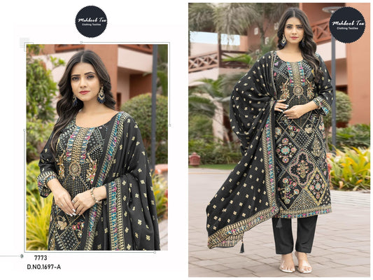 1697-A Mehboob Tex Printed Karachi Unstitched Suits
