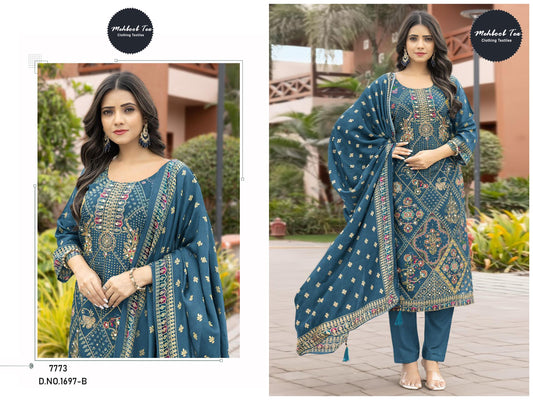 1697-B Mehboob Tex Printed Karachi Unstitched Suits