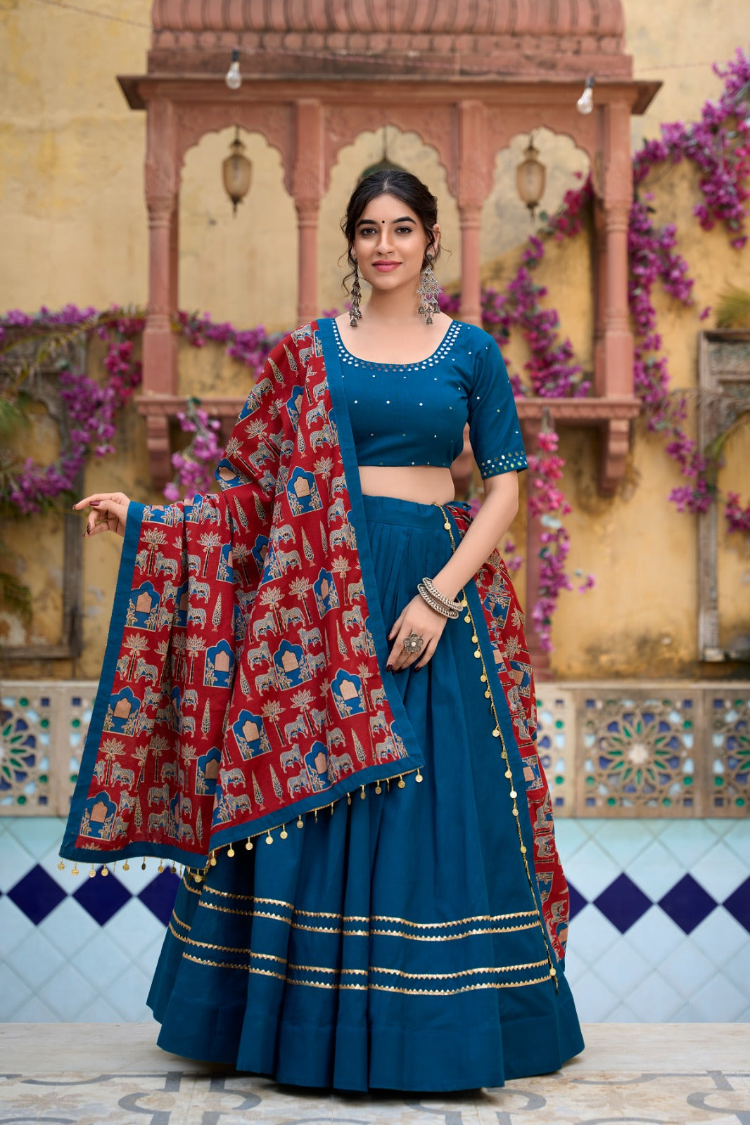 1697 Chaithra Staard Pure Cotton Lehenga Choli