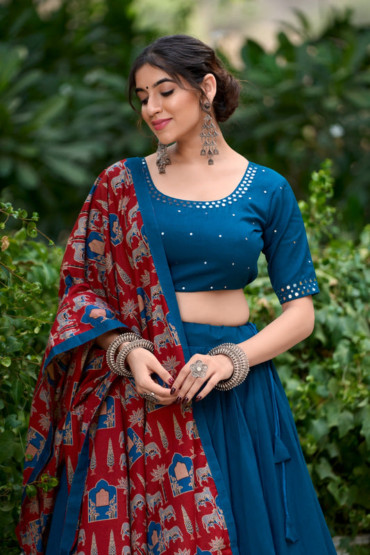 1697 Chaithra Staard Pure Cotton Lehenga Choli