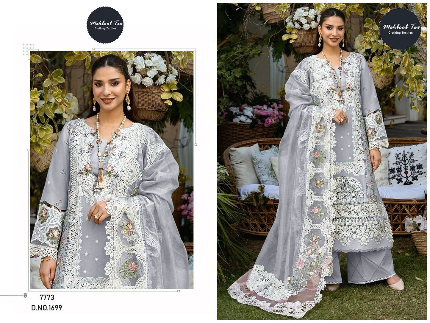 1699 Mehboob Tex Embroidery Pakistani Salwar Suits