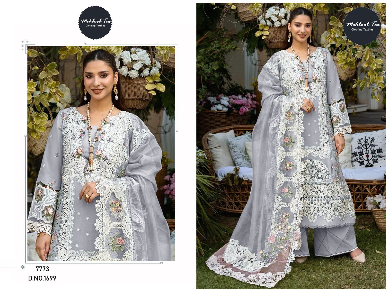 1699 Mehboob Tex Embroidery Pakistani Salwar Suits