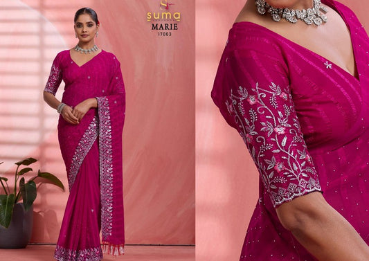 17003 Marie Suma Designer Solo Chiffon Sarees