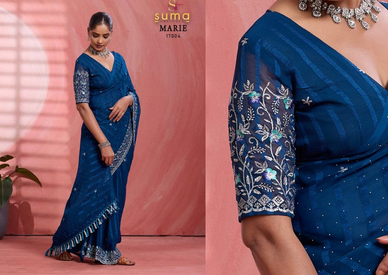 17004 Marie Suma Designer Solo Chiffon Sarees