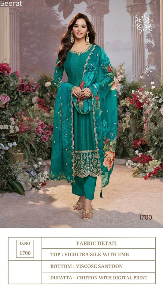 1700 Seerat Vichitra Silk Readymade Suits