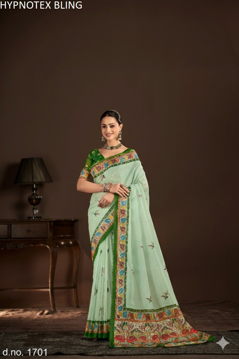 1701 Bling Hypnotex Premium Crepe Silk Sarees