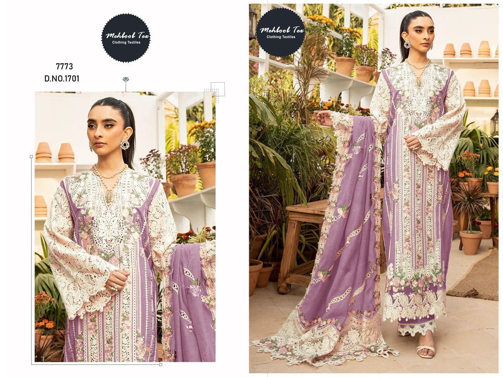 1701 Mehboob Tex Embroidery Pakistani Salwar Suits