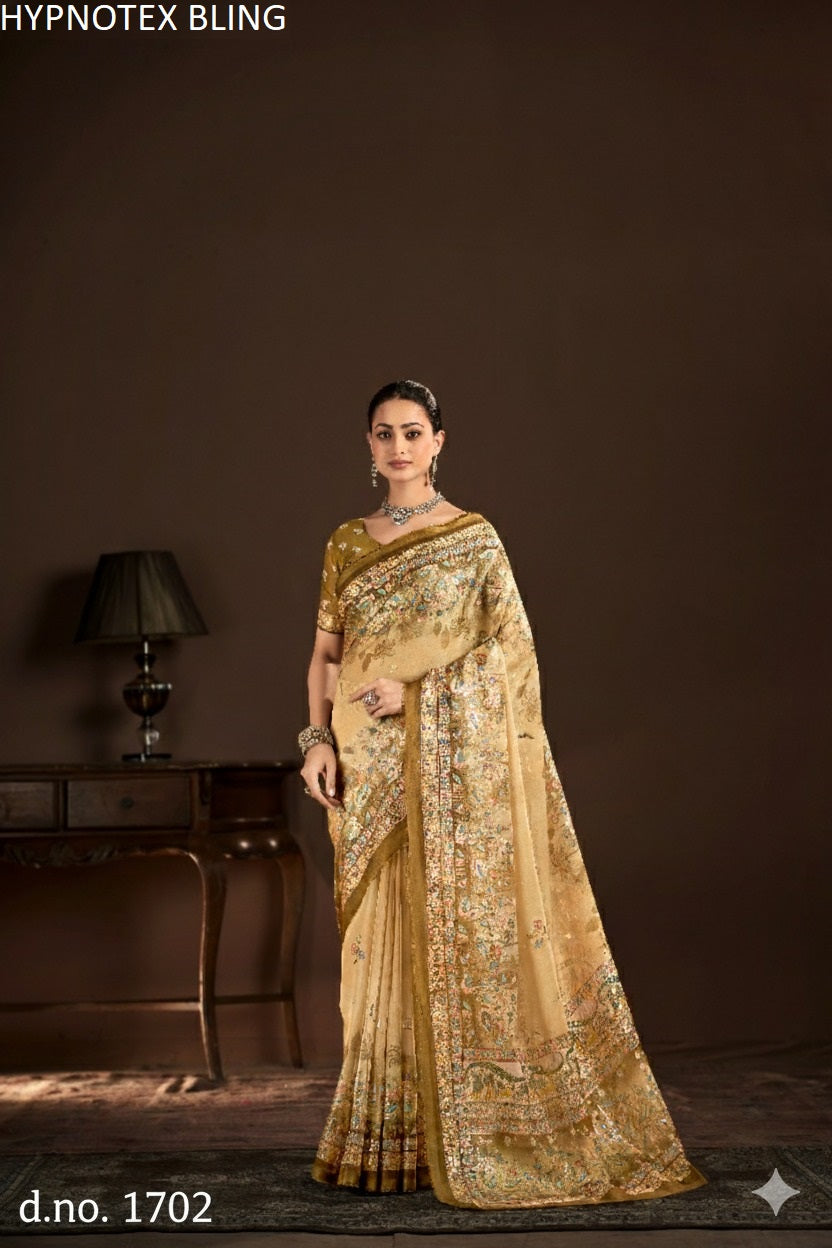 1702 Bling Hypnotex Premium Crepe Silk Sarees