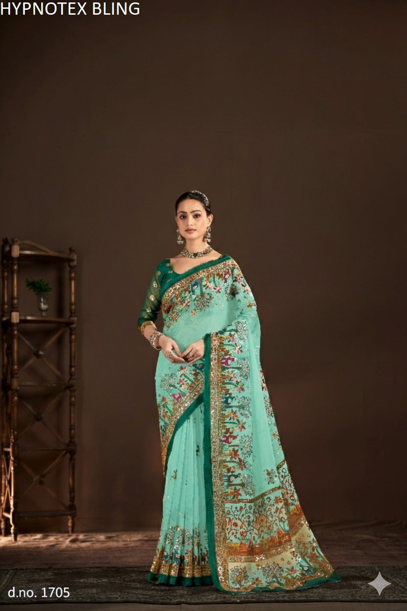 1705 Bling Hypnotex Premium Crepe Silk Sarees