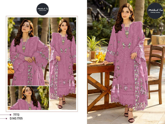 1705 Light Pink Mehboob Tex Embroidery Pakistani Salwar Suits