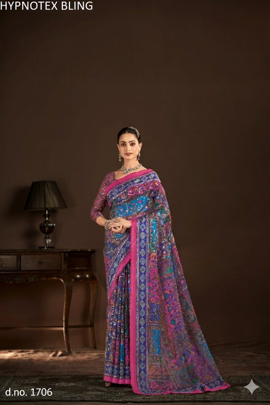 1706 Bling Hypnotex Premium Crepe Silk Sarees