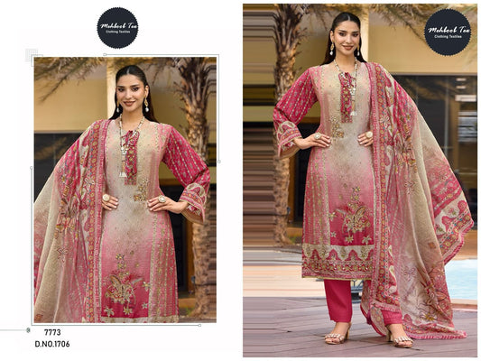 1706 Mehboob Tex Viscose Karachi Unstitched Suits