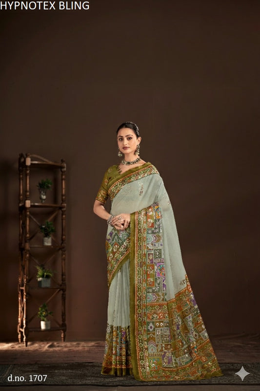 1707 Bling Hypnotex Premium Crepe Silk Sarees