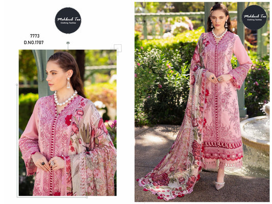 1707 Mehboob Tex Embroidery Pakistani Salwar Suits