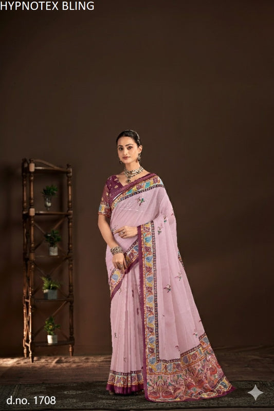 1708 Bling Hypnotex Premium Crepe Silk Sarees