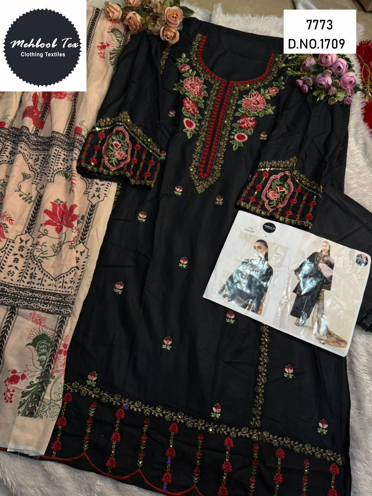 1709 Mehboob Tex Embroidery Pakistani Salwar Suits