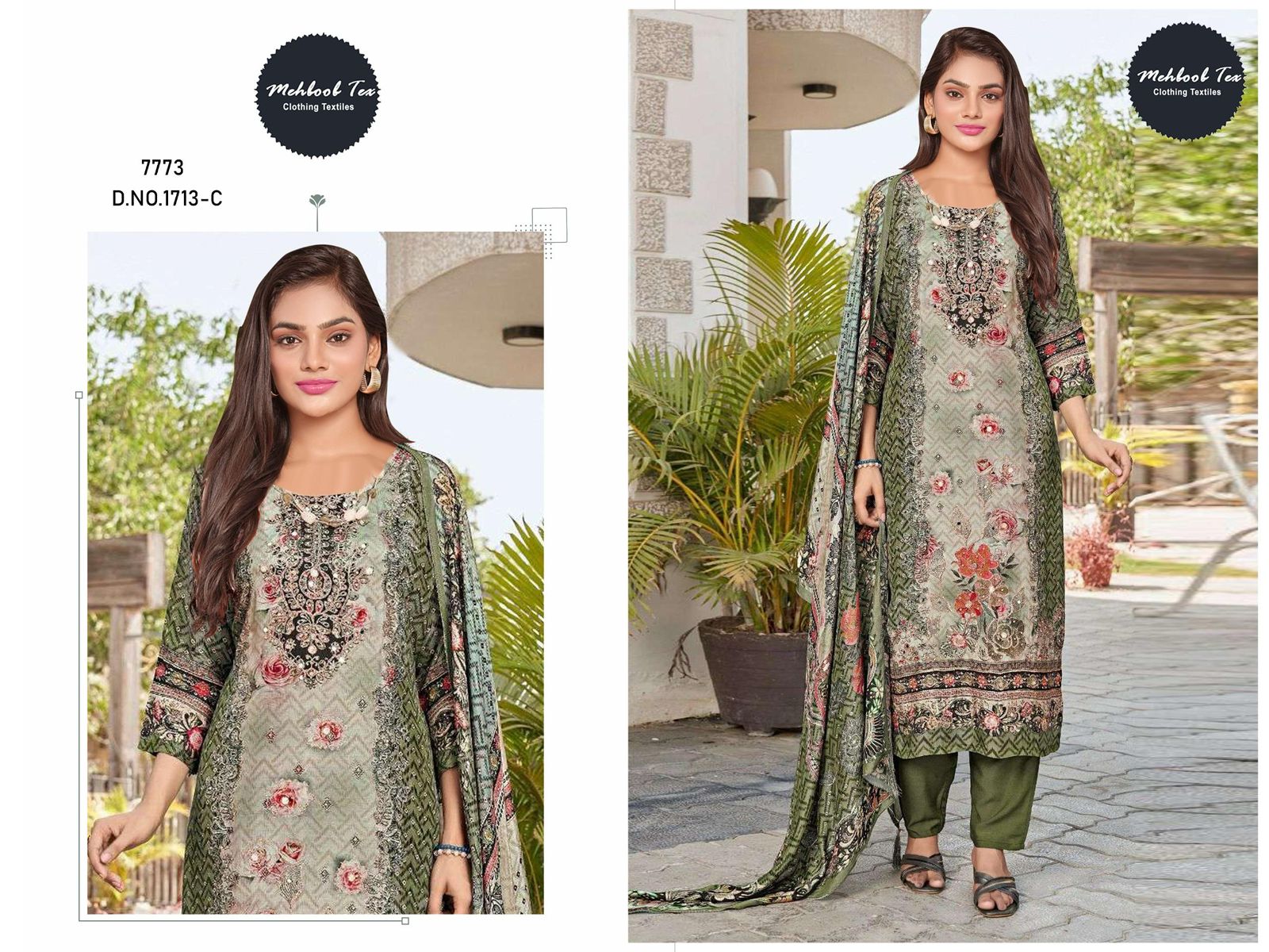 1713C Mehboob Tex Pure Viscose Pakistani Salwar Suits