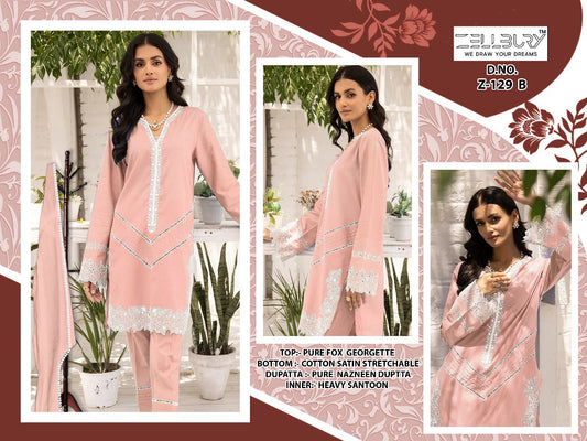 129 Peach Zellbury Pakistani Readymade Suits