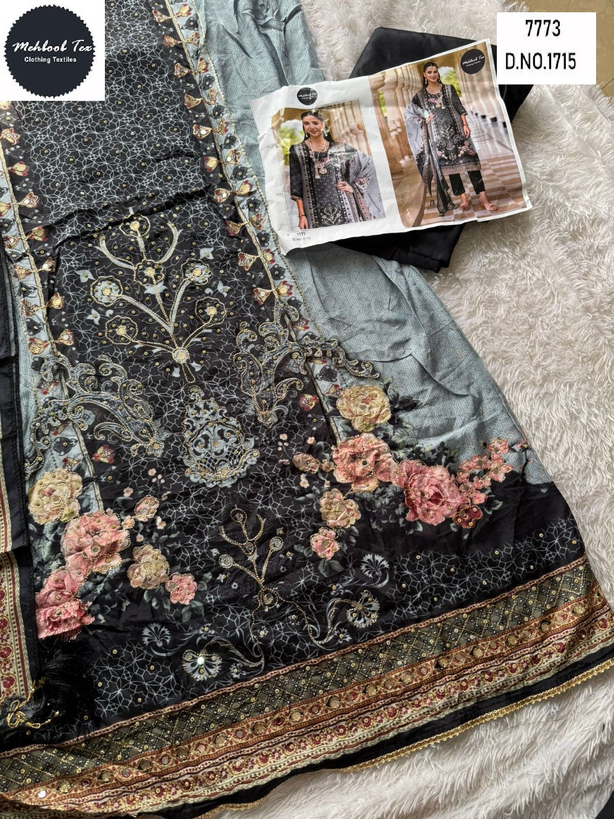 1715 Mehboob Tex Printed Karachi Unstitched Suits