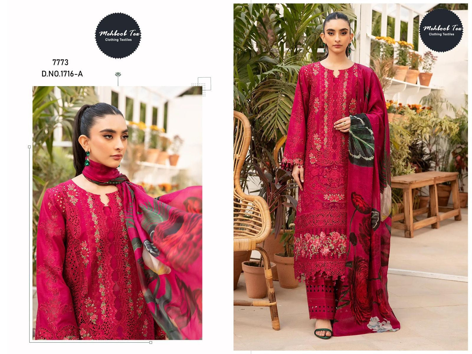 1716-A Mehboob Tex Pure Cotton Pakistani Salwar Suits