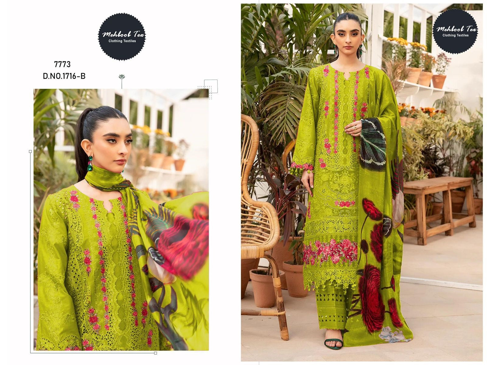 1716-B Mehboob Tex Embroidery Pakistani Salwar Suits