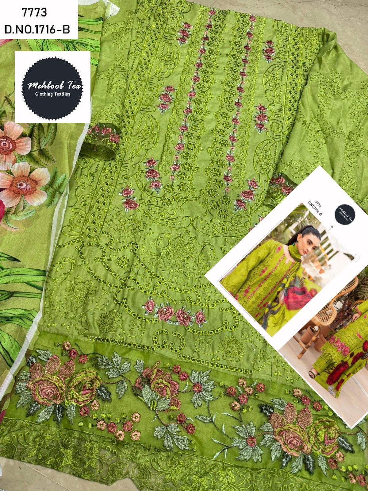 1716-B Mehboob Tex Embroidery Pakistani Salwar Suits