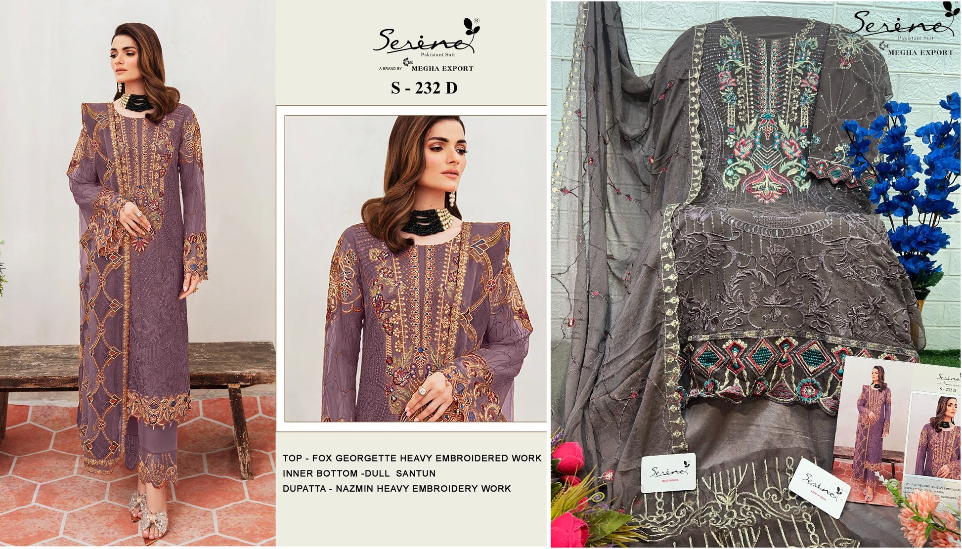232D Serine Pakistani Salwar Suits
