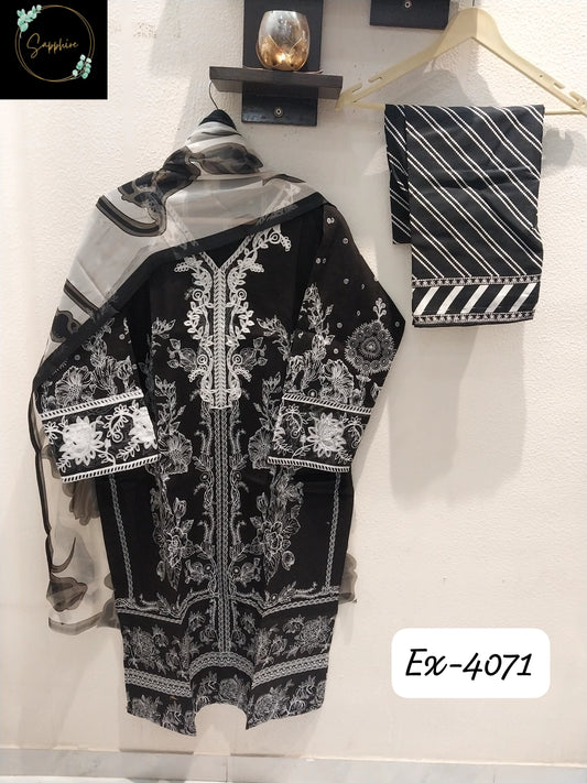 4071Black Sapphire Pakistani Readymade Suits