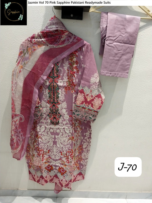Jazmin Vol 70 Pink Sapphire Pakistani Readymade Suits