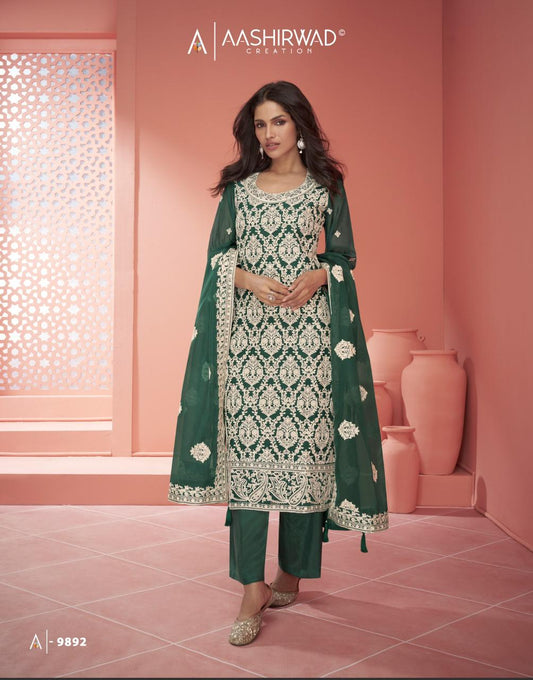 9892 Raabta Aashirwad Creation Unstitched Suits
