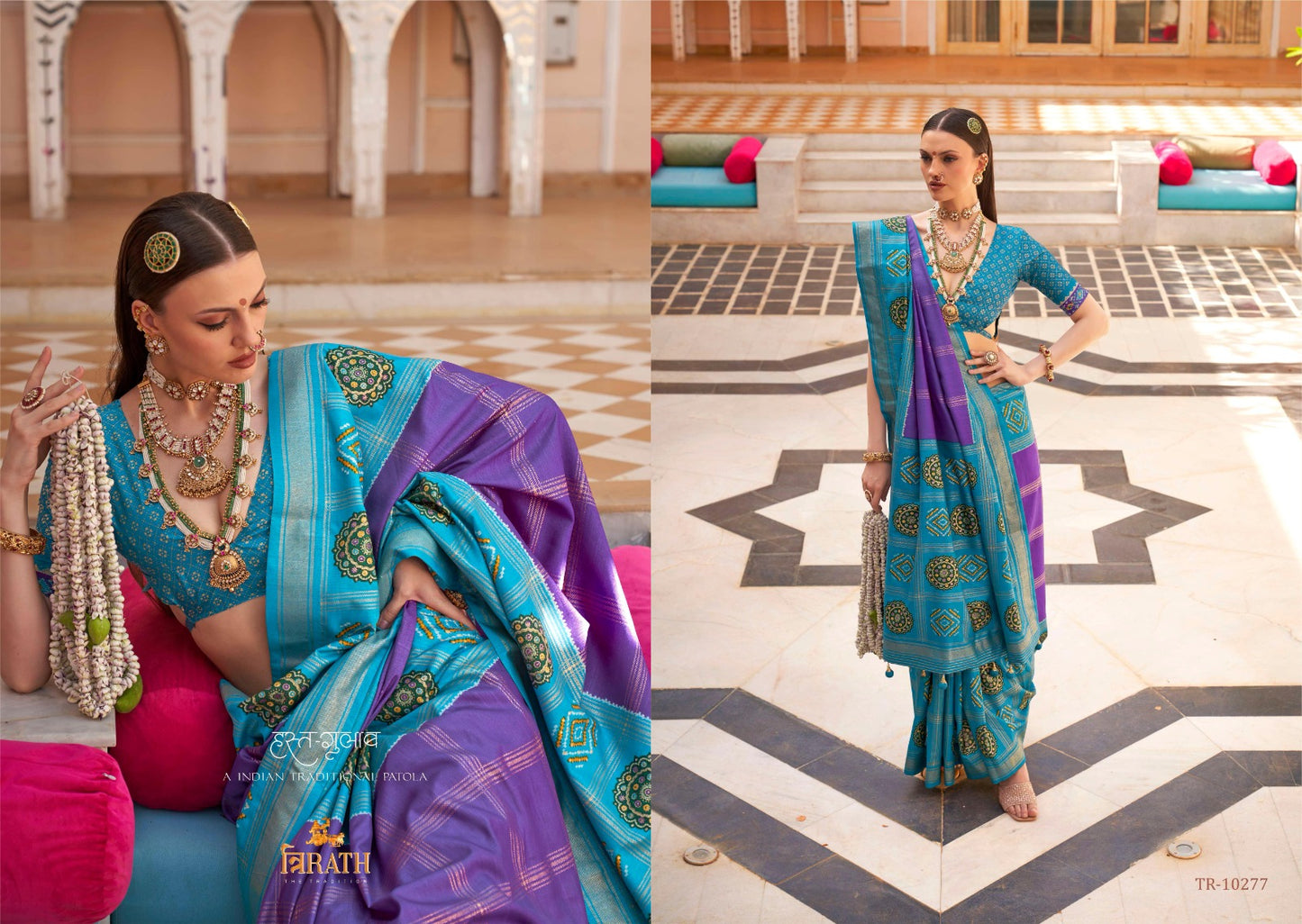 10277 Gulab Patola Trirath Sarees