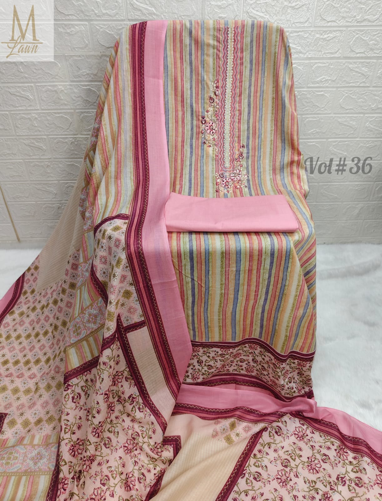 Vol 37 Peach M Lawn Pakistani Salwar Suits