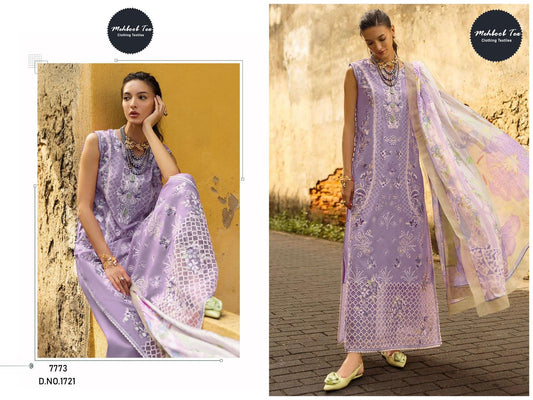 1721 Mehboob Tex Embroidery Pakistani Salwar Suits