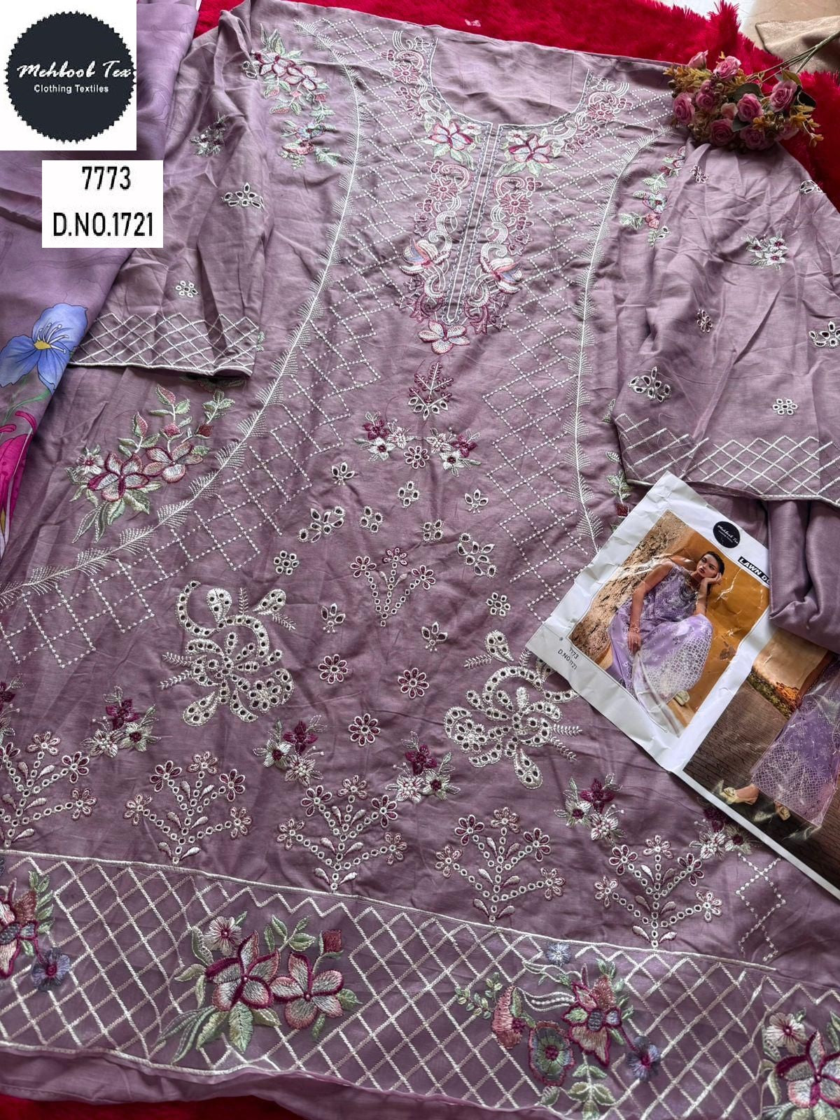 1721 Mehboob Tex Embroidery Pakistani Salwar Suits