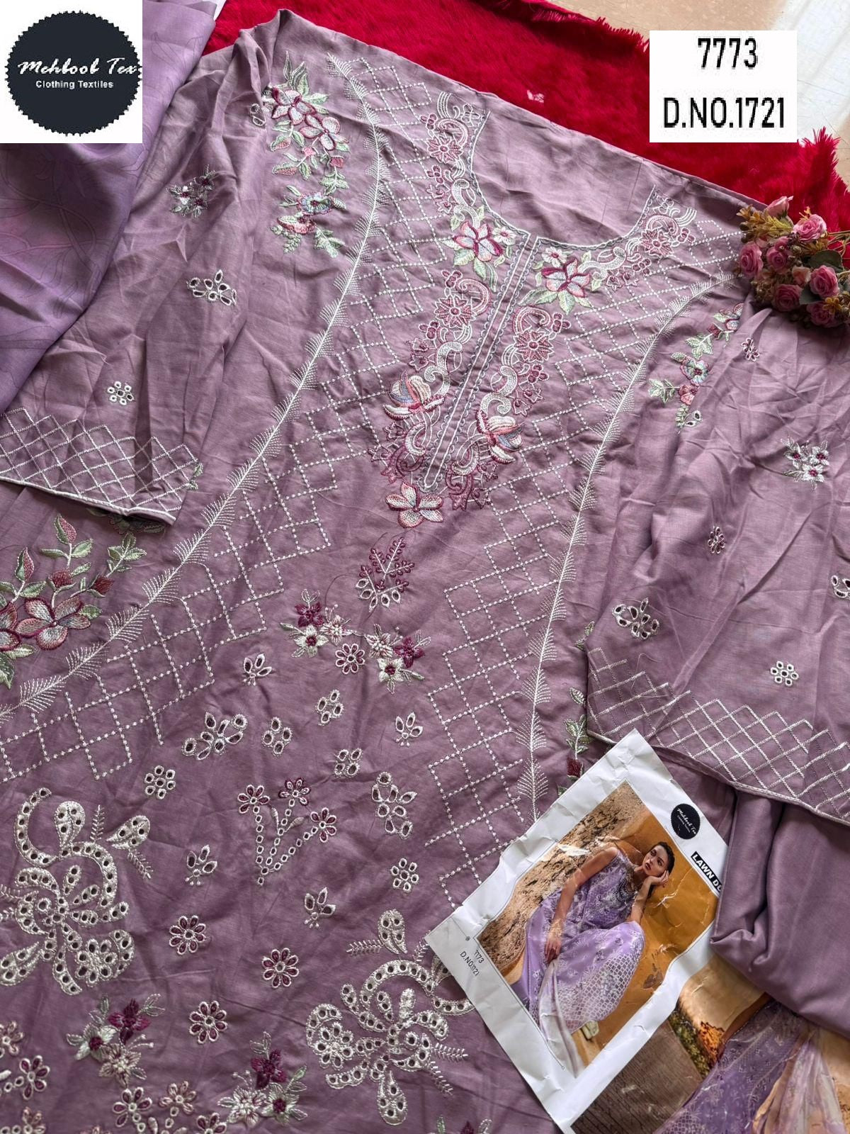 1721 Mehboob Tex Embroidery Pakistani Salwar Suits