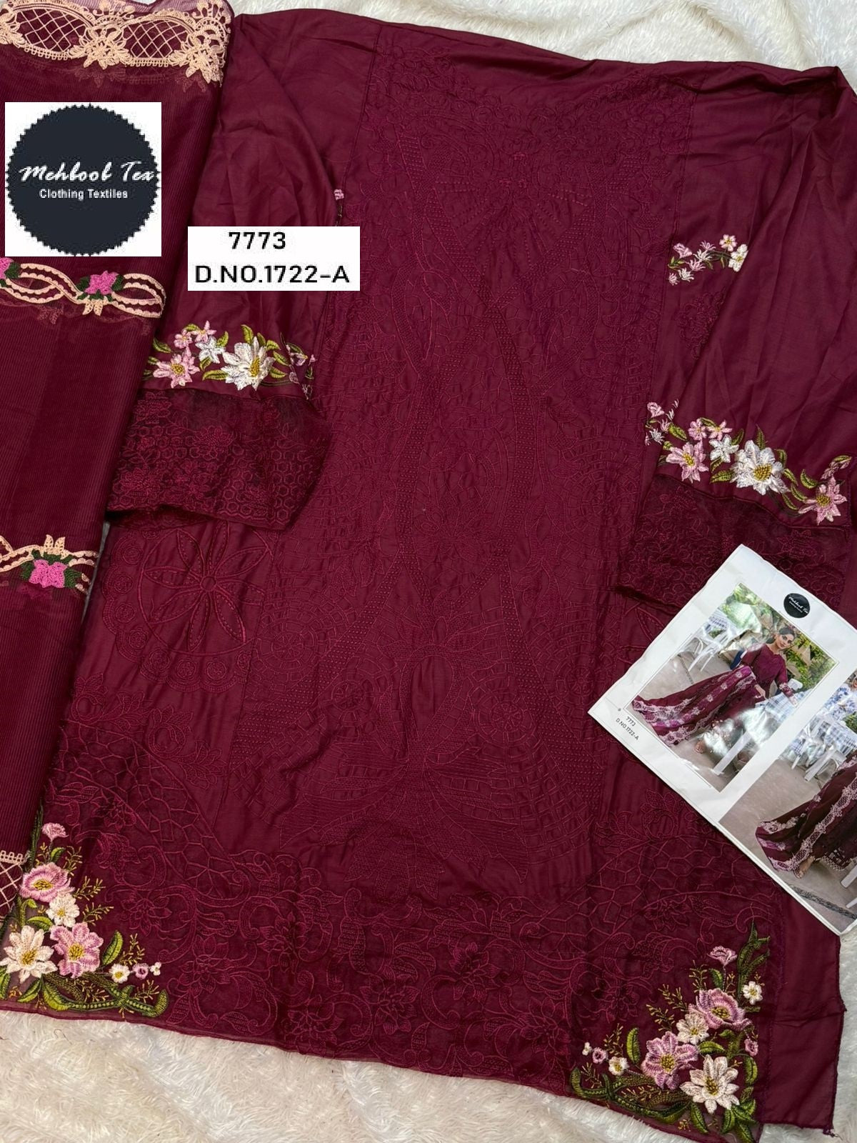 1722-A Mehboob Tex Embroidery Pakistani Salwar Suits