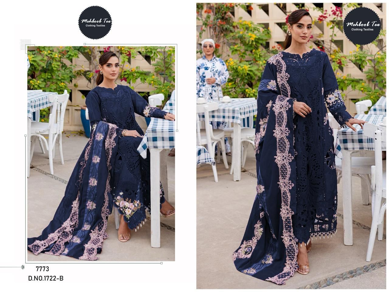 1722-B Mehboob Tex Embroidery Pakistani Salwar Suits