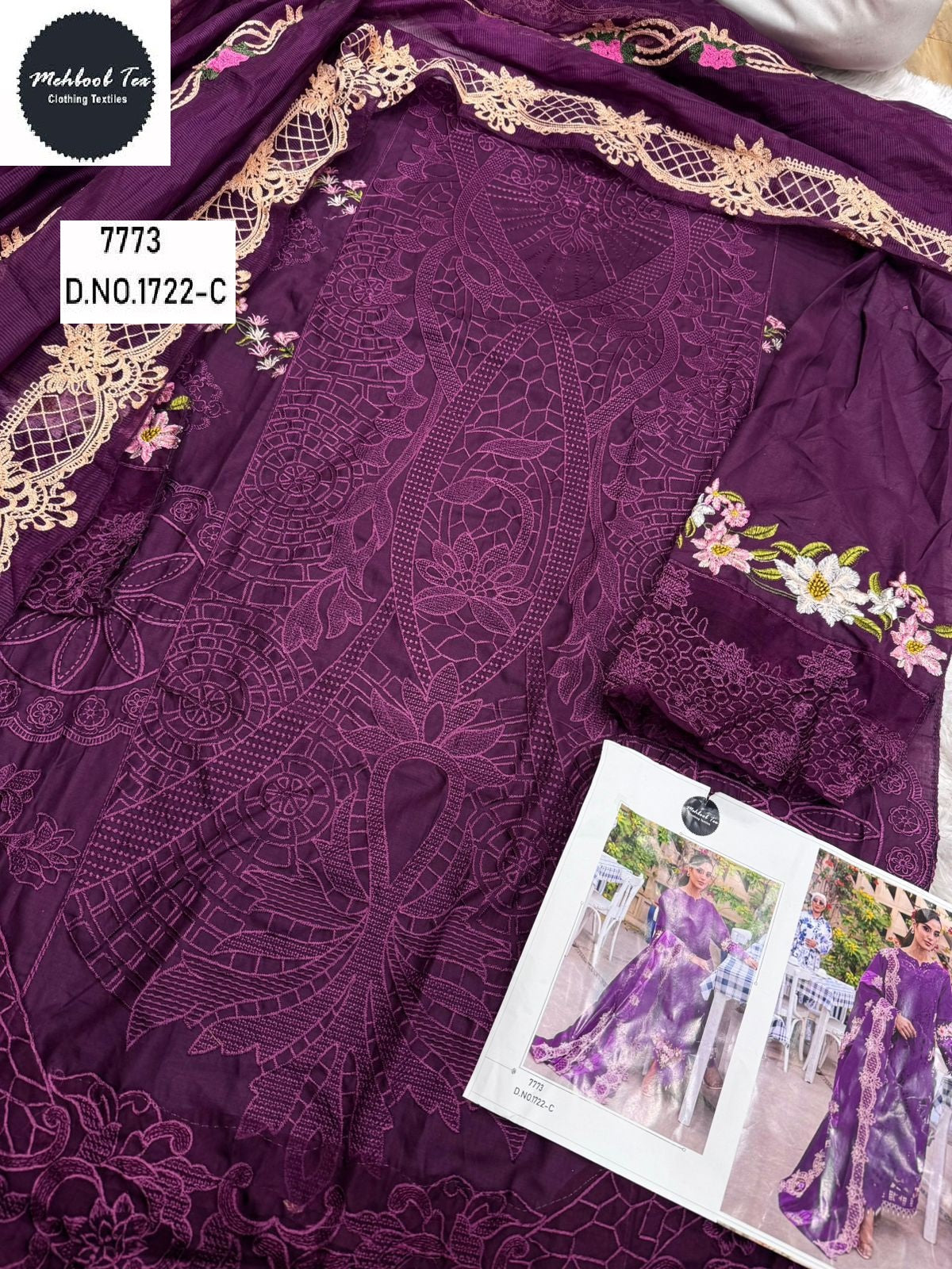 1722-C Mehboob Tex Embroidery Pakistani Salwar Suits
