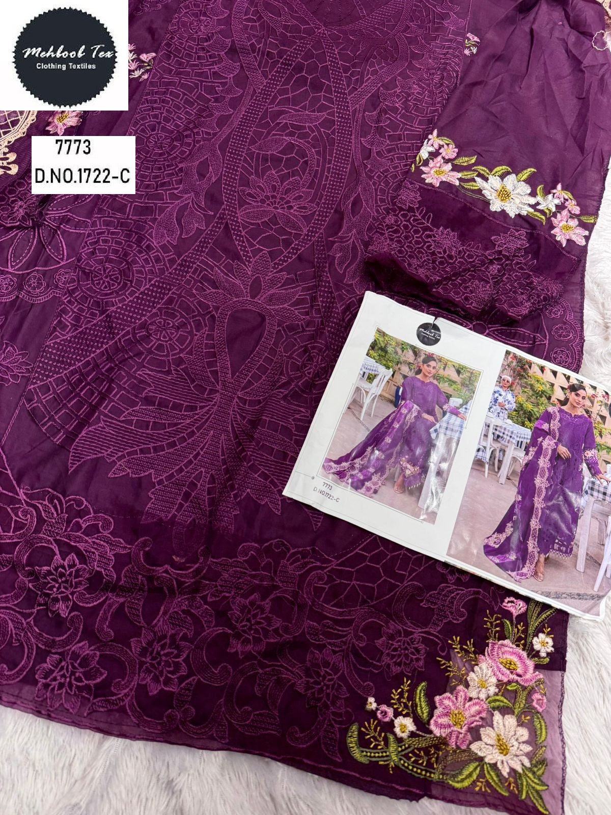 1722-C Mehboob Tex Embroidery Pakistani Salwar Suits