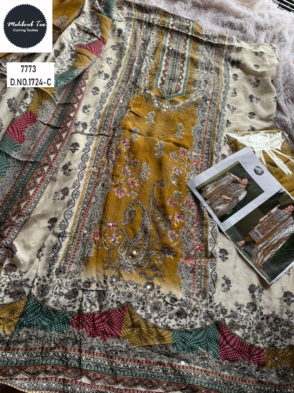 1724-C Mehboob Tex Pure Viscose Karachi Unstitched Suits