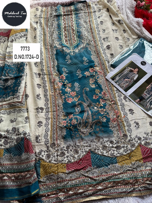 1724-D Mehboob Tex Pure Viscose Karachi Unstitched Suits