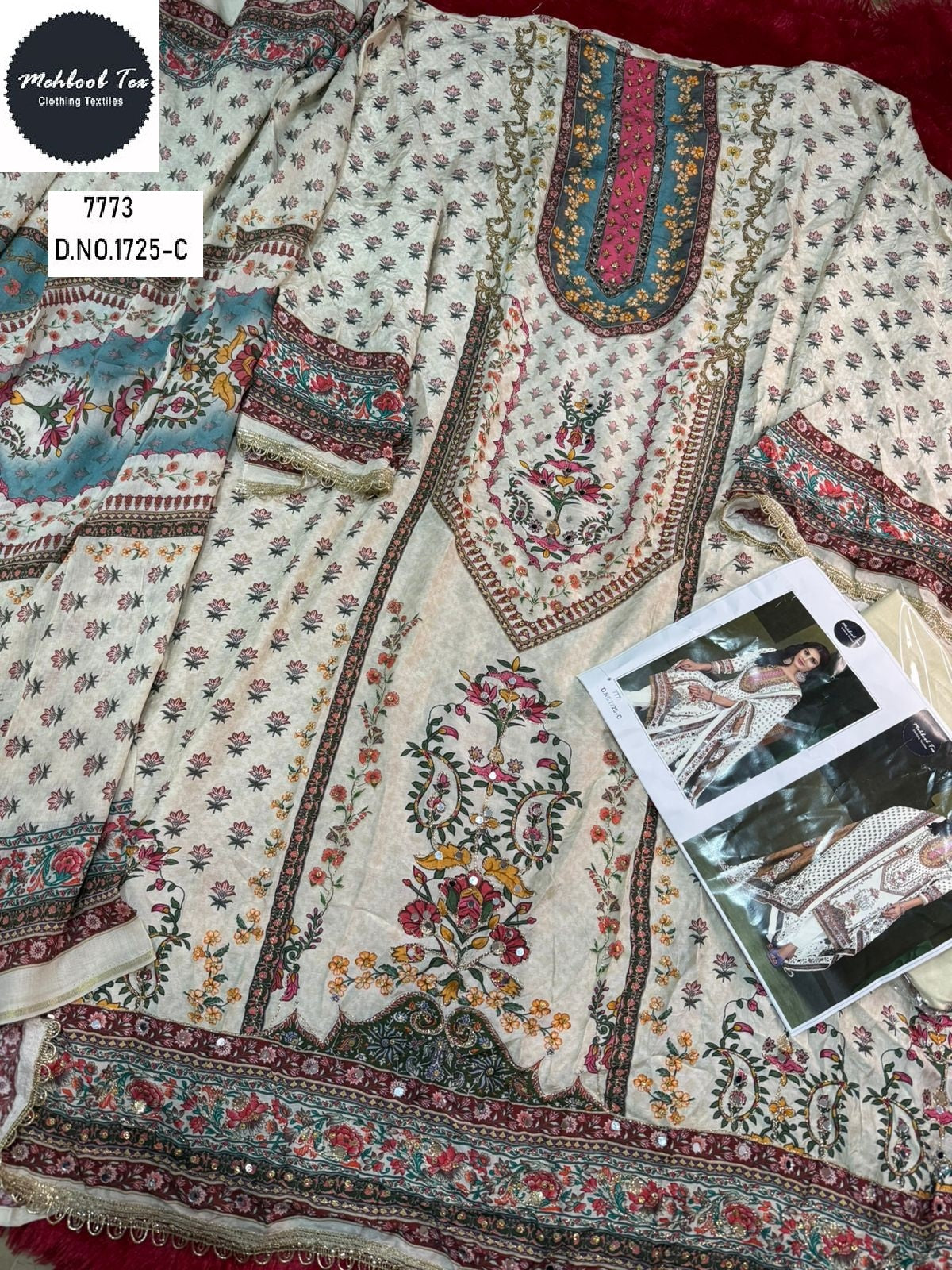 1725-C Mehboob Tex Printed Karachi Unstitched Suits