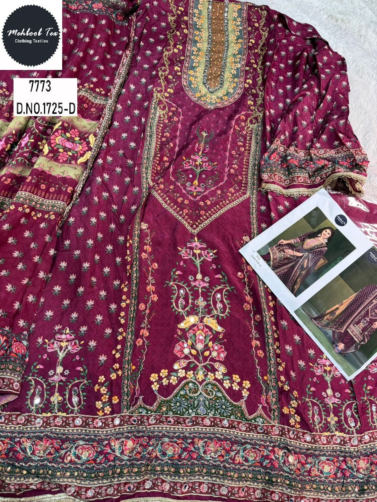 1725-D Mehboob Tex Printed Karachi Unstitched Suits