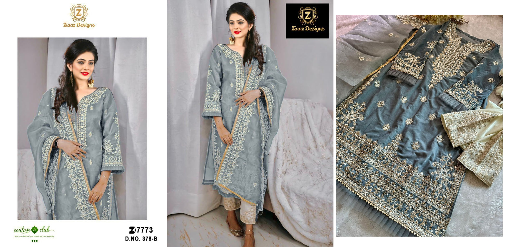 378-B Ziaaz Designs Pakistani Salwar Suits